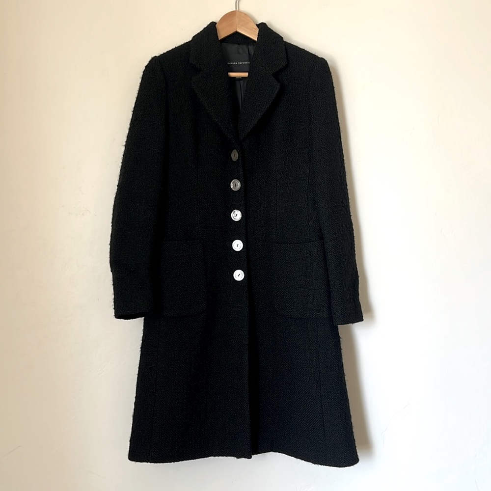 Banana Republic Black Wool Coat Small